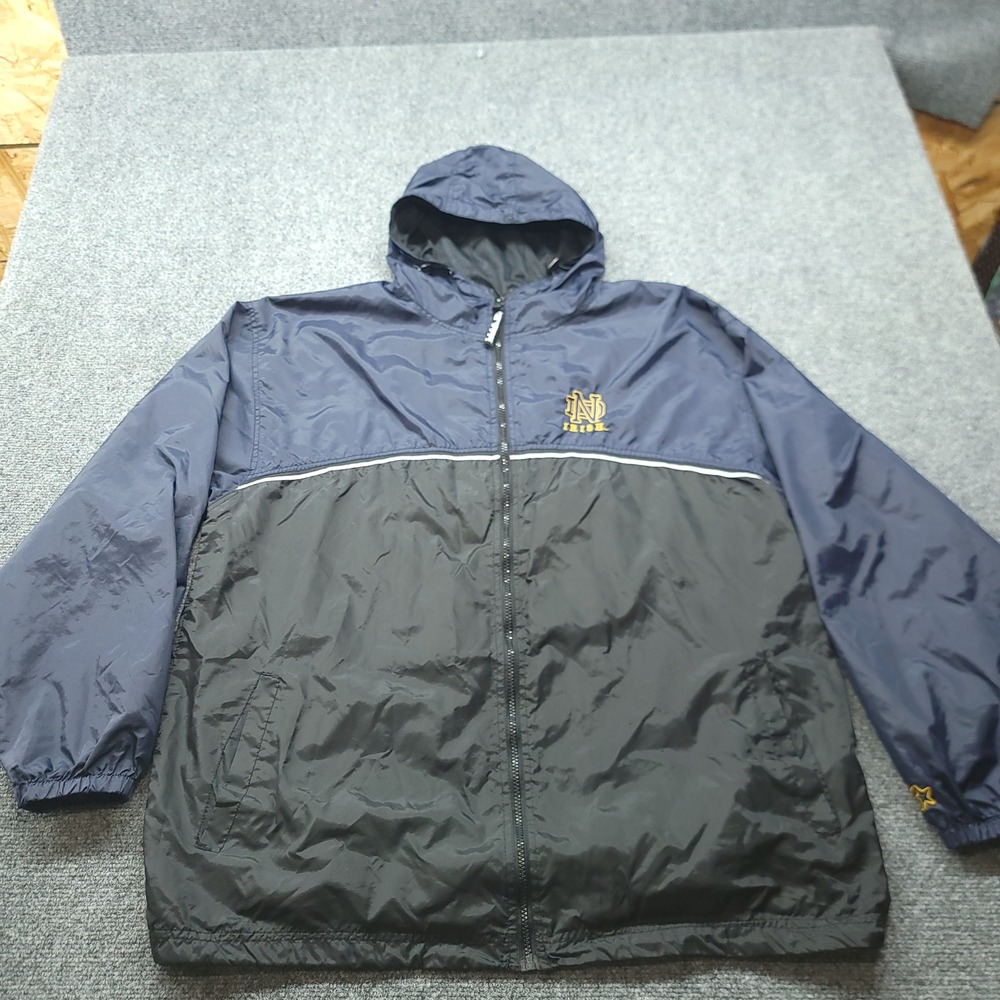 Vintage Starter Notre Dame Fighting Irish Windbreaker Jacket Navy Black Mens XL